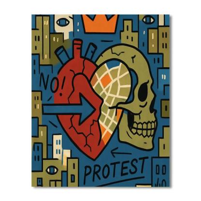 Basquiat Crowned Circuit Riot paint by number