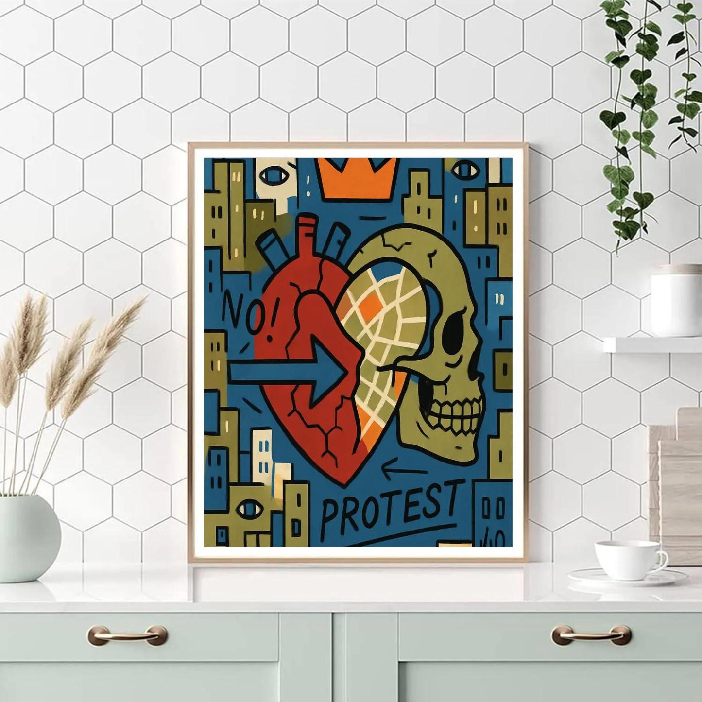 Basquiat Crowned Circuit Riot paint by number