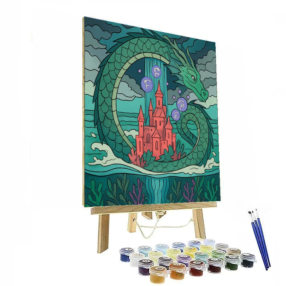 Fantasy Crafted Coral Citadel Of The Sea Dragon Painting by numbers kit