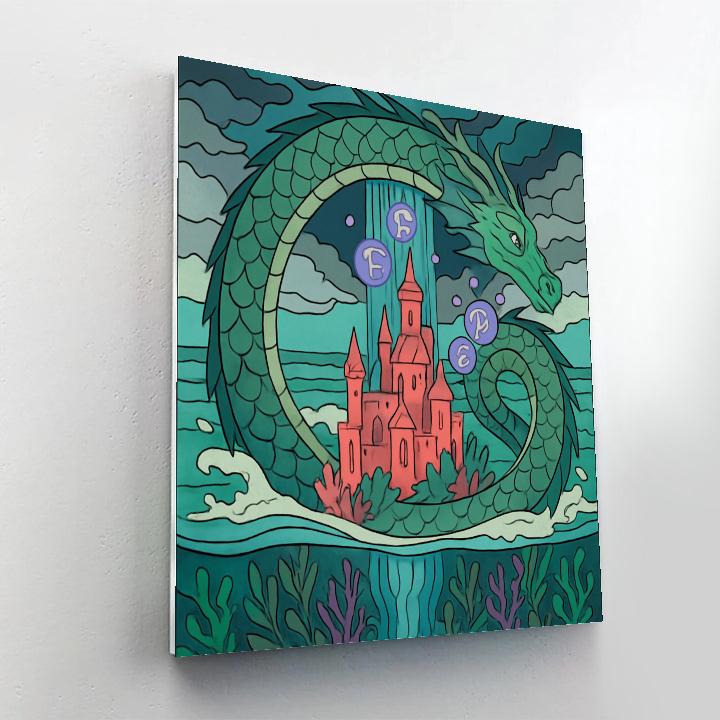 Fantasy Crafted Coral Citadel Of The Sea Dragon Painting by numbers kit