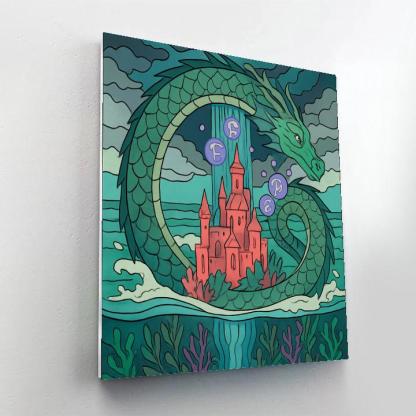 Fantasy Crafted Coral Citadel Of The Sea Dragon Painting by numbers kit