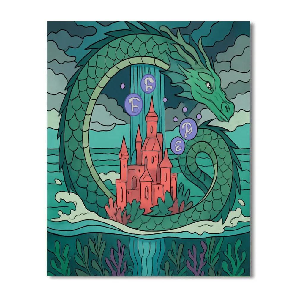 Fantasy Crafted Coral Citadel Of The Sea Dragon Painting by numbers kit