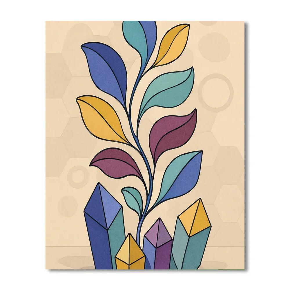 Abstract-Crafted Prism Garden Numbered painting kits