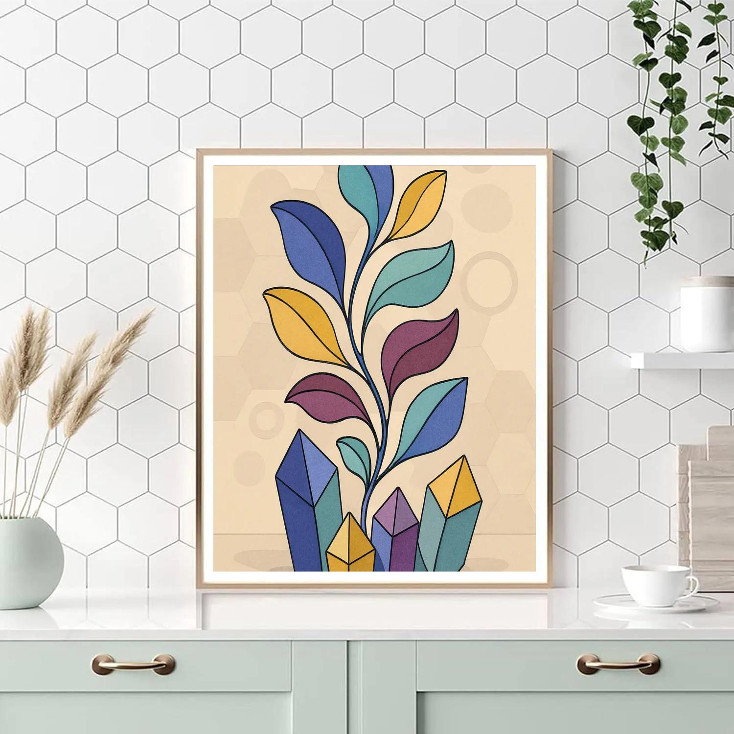 Abstract-Crafted Prism Garden Numbered painting kits