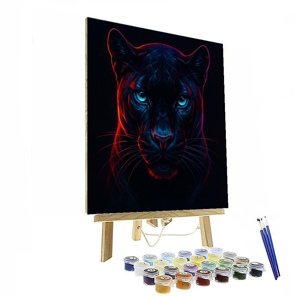 Coral Circuit Panther Paint by numbers art