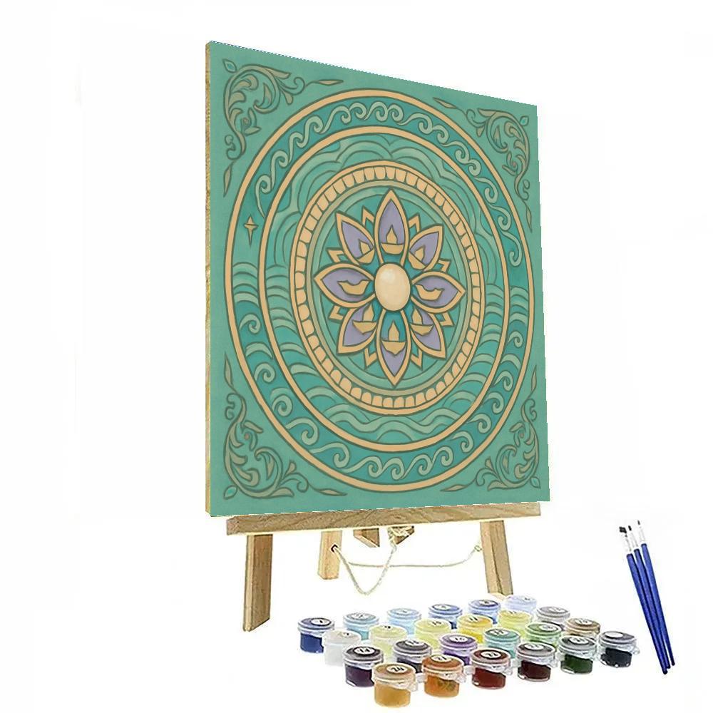 Lotus Harbor In Symmetry With Mandala Paint by numbers kits