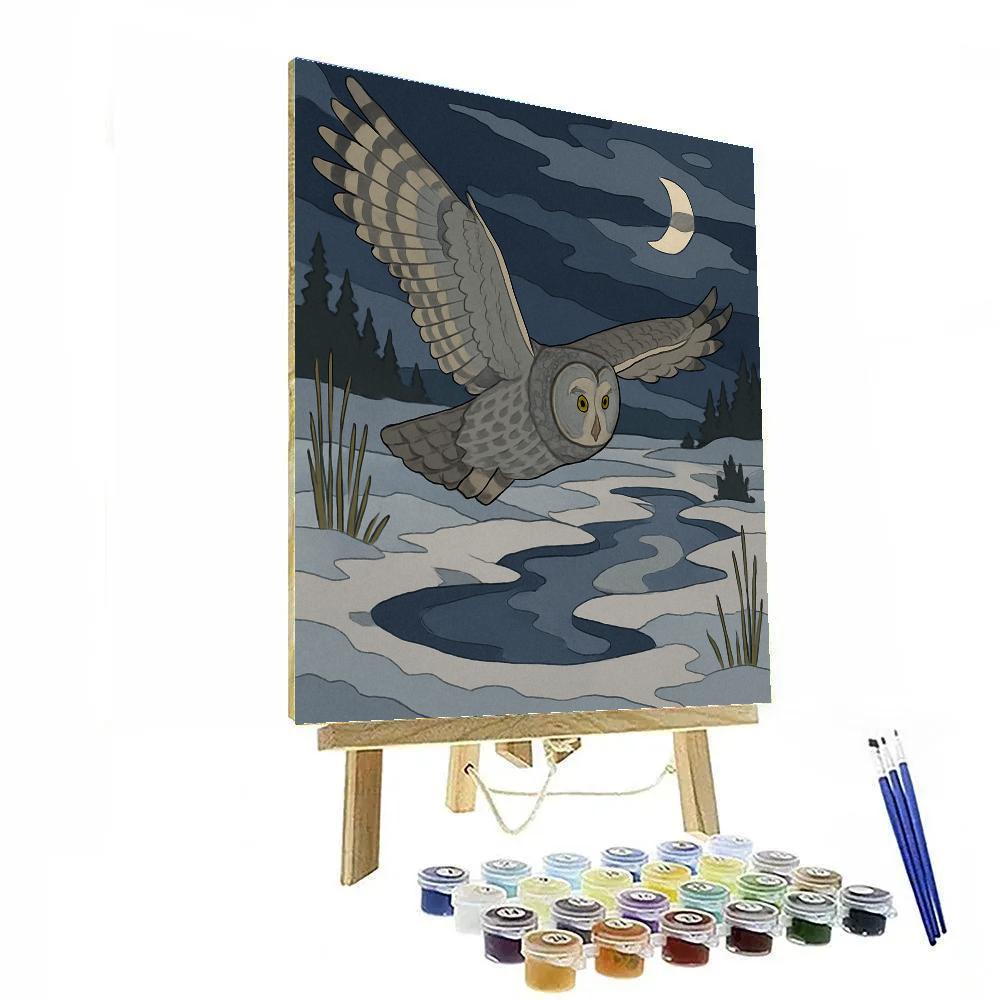 Silent Flight In Owl Moonlit Thermals Paint by numbers kits