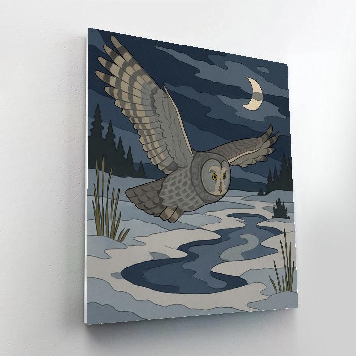 Silent Flight In Owl Moonlit Thermals Paint by numbers kits