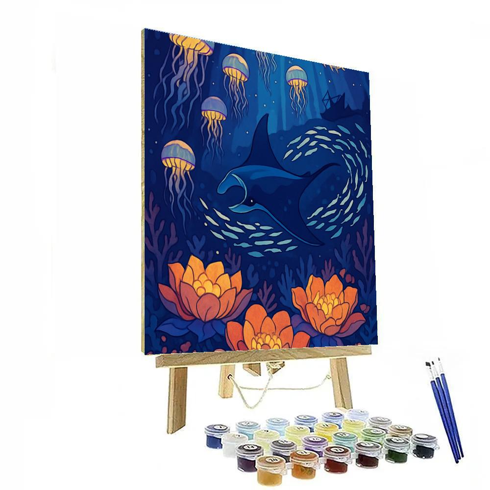 Ocean Bloom Lantern Reef painting number kit