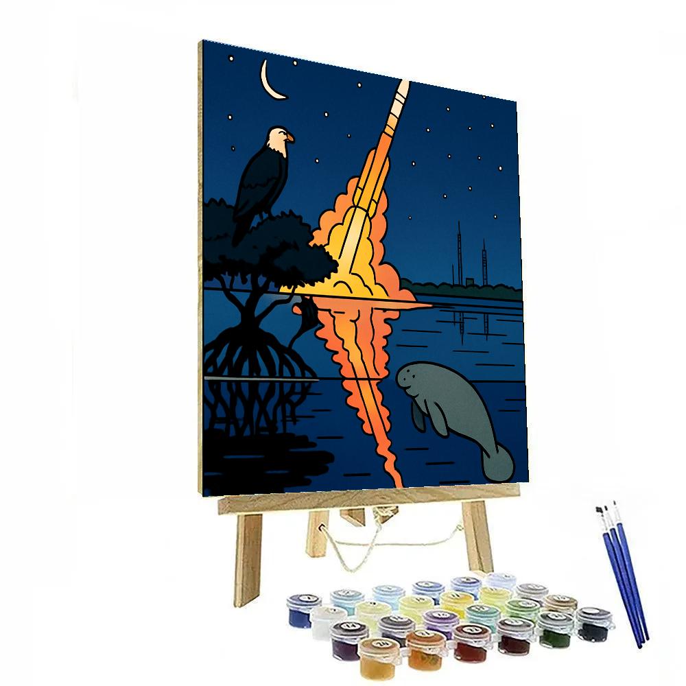 Bayou Night Launch In The Heart Of USA Painting by numbers kit