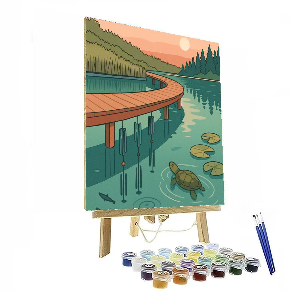 Wind Chimes Over The Lakeboardwalk Numbered painting kits