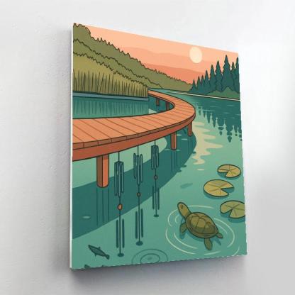 Wind Chimes Over The Lakeboardwalk Numbered painting kits