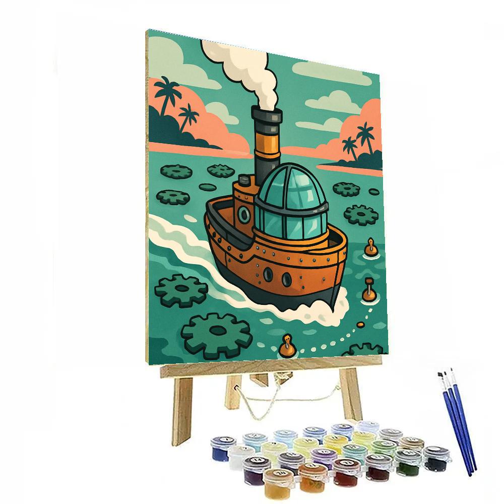 Clockwork Lagoon Ship paint by numbers