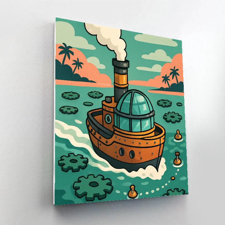 Clockwork Lagoon Ship paint by numbers