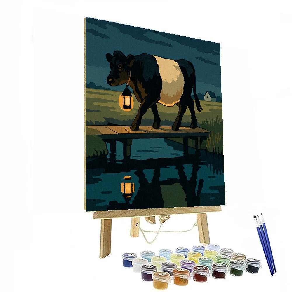 Lantern Lit Canal Cow Passage paint by color