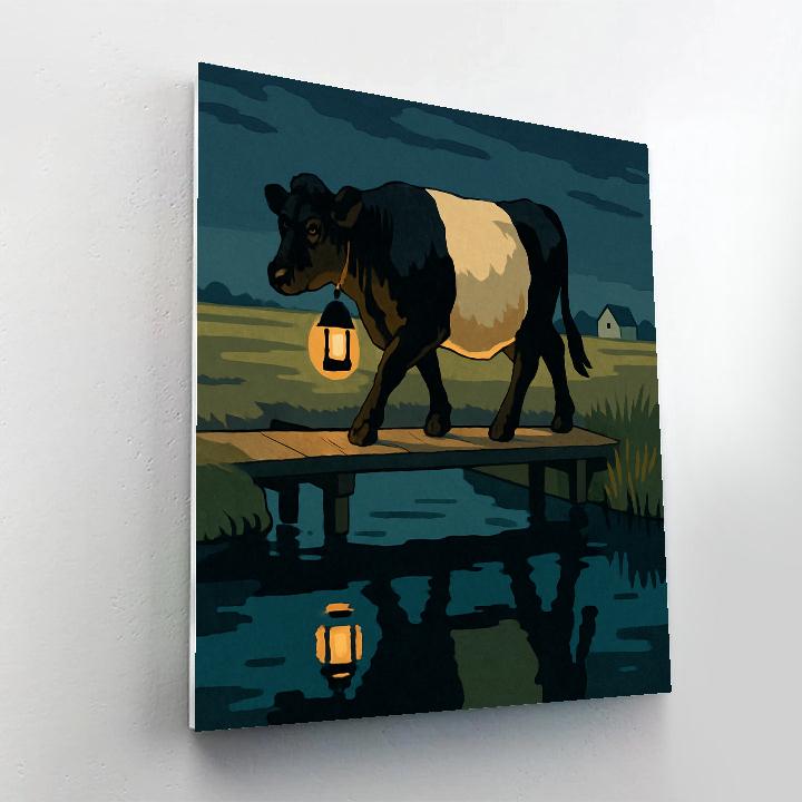 Lantern Lit Canal Cow Passage paint by color