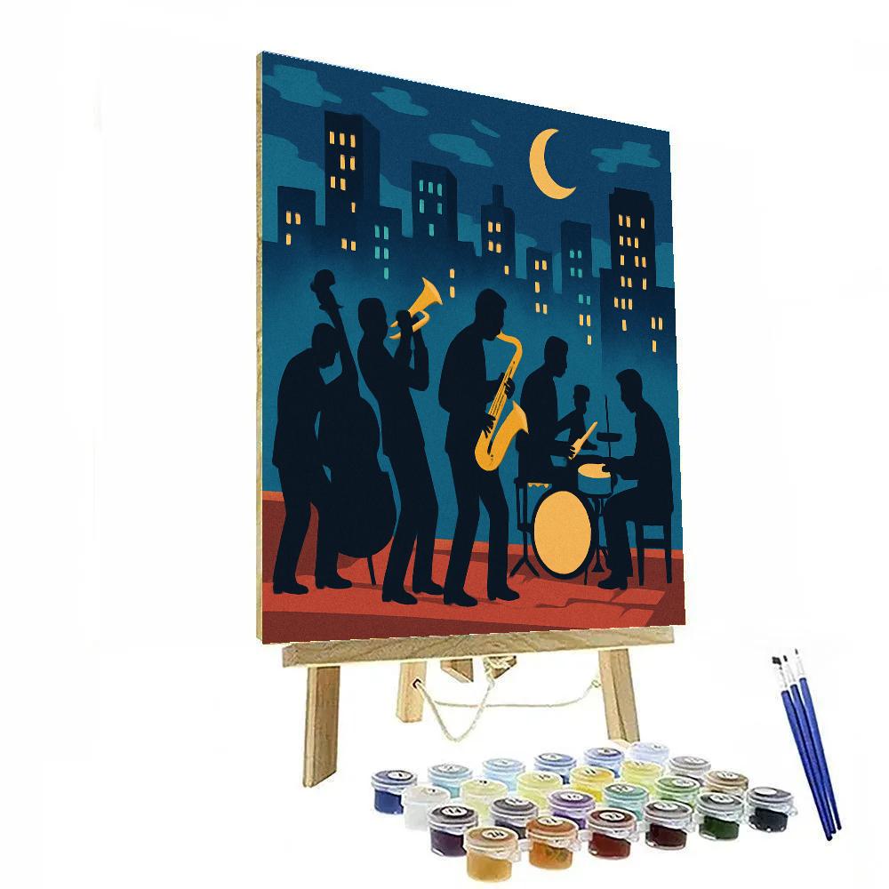 Midnight Bop Jazz Skyline paint by number