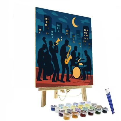 Midnight Bop Jazz Skyline paint by number