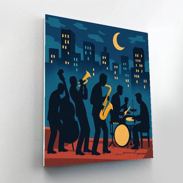 Midnight Bop Jazz Skyline paint by number