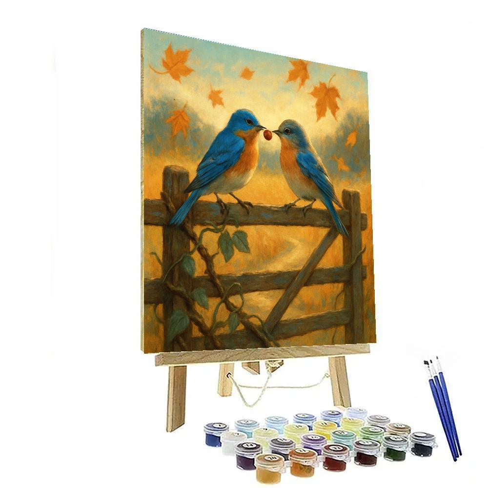 Autumn Gate Bluebird Welcome DIY paint by numbers