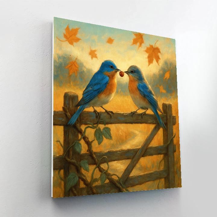 Autumn Gate Bluebird Welcome DIY paint by numbers