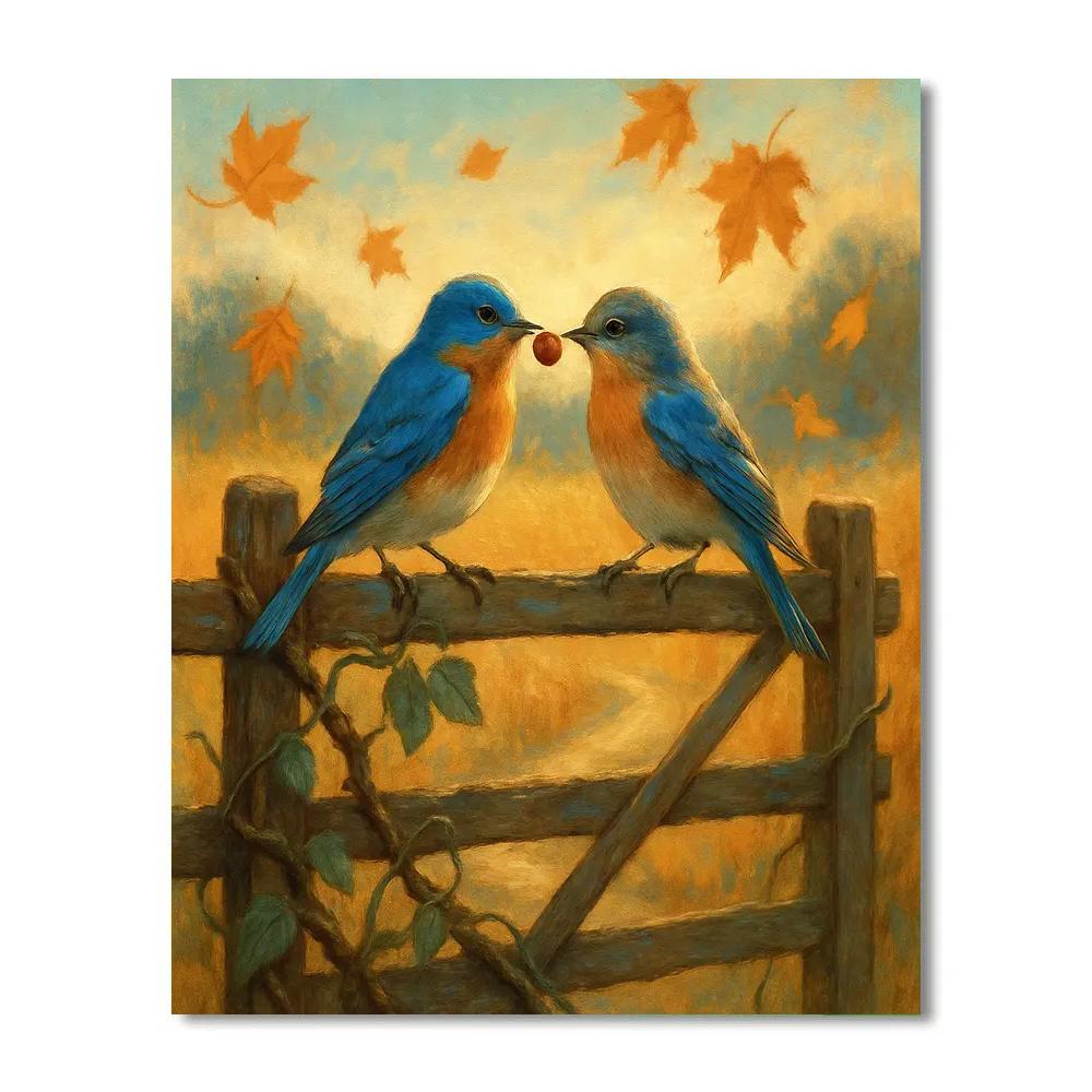 Autumn Gate Bluebird Welcome DIY paint by numbers