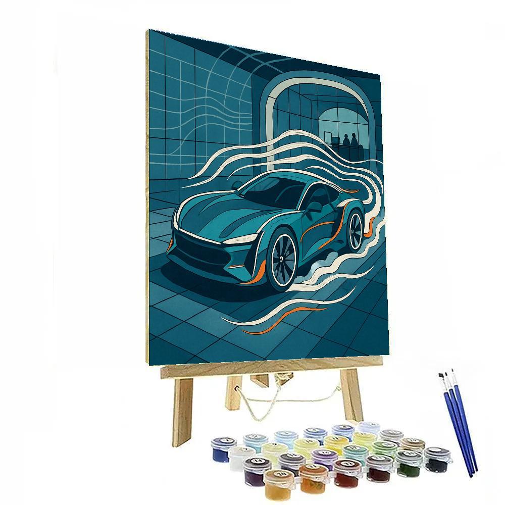 Wind Tunnel Cars Blueprint Drift Paint by numbers kits
