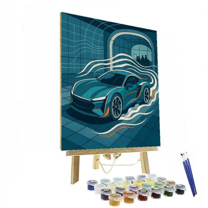 Wind Tunnel Cars Blueprint Drift Paint by numbers kits