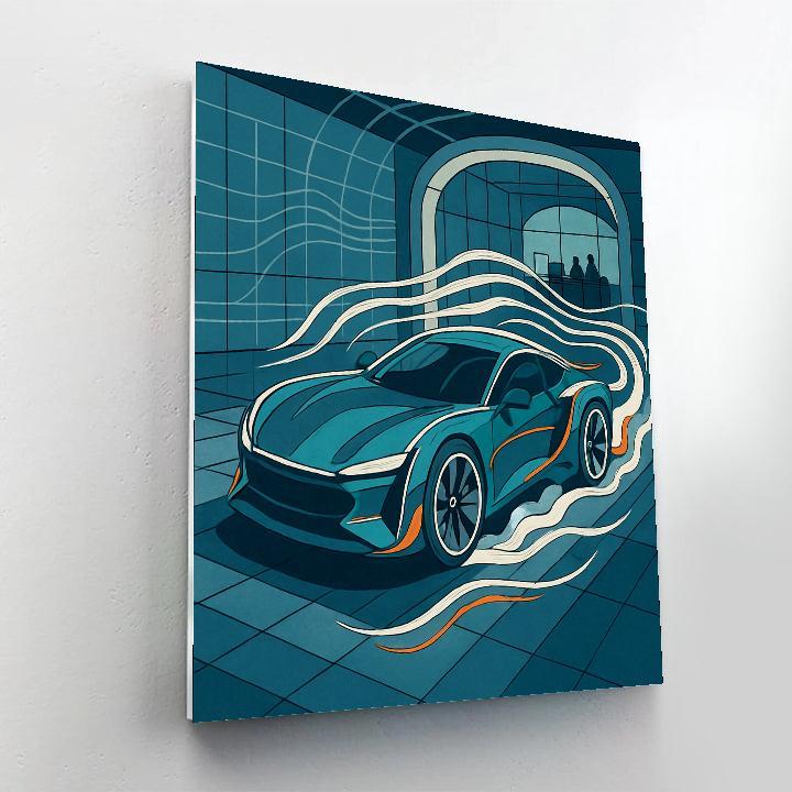 Wind Tunnel Cars Blueprint Drift Paint by numbers kits