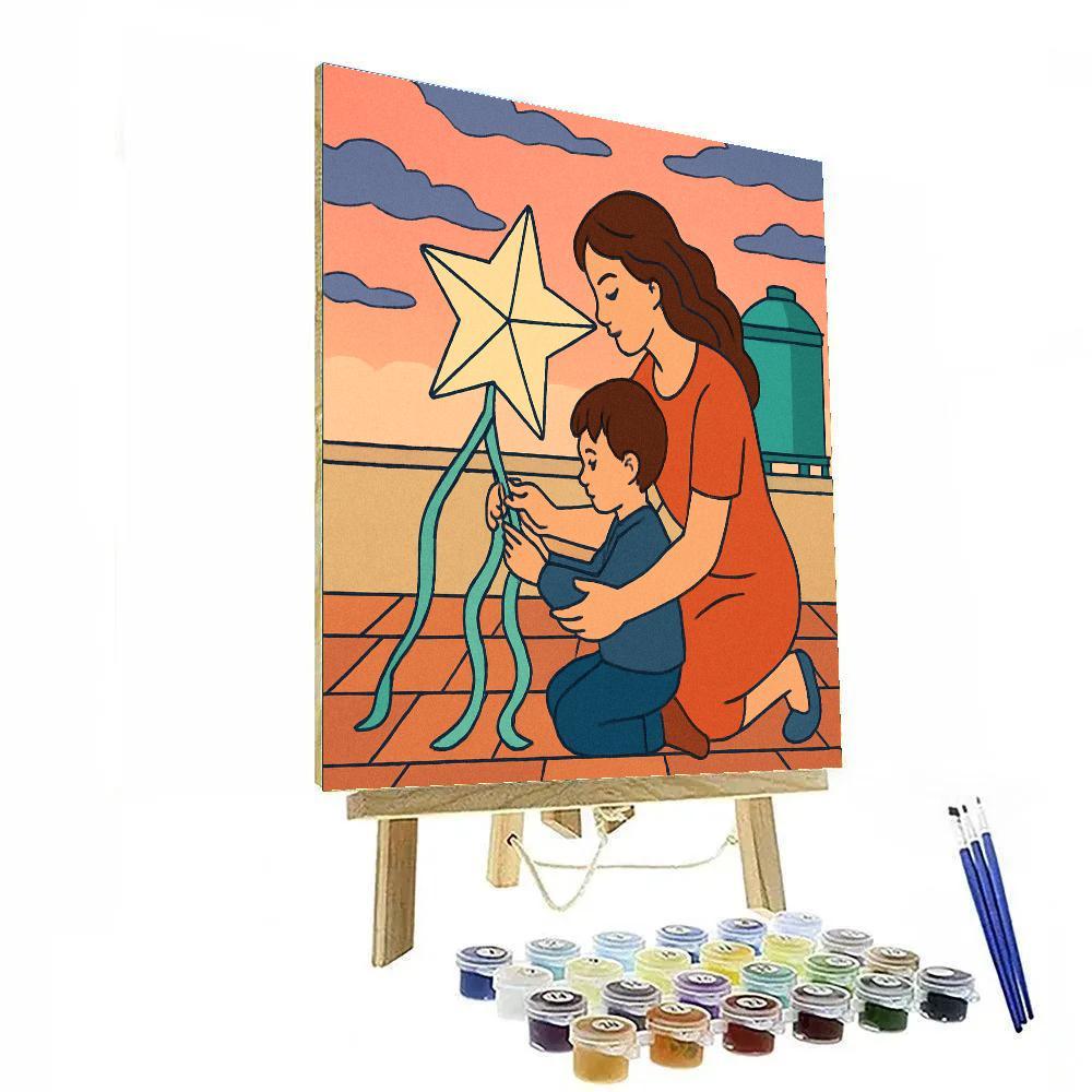 Kite Workshop With Mother At Dawn painting number kit