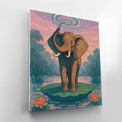 Floating Lotus Observatory Elephant Paint by numbers art