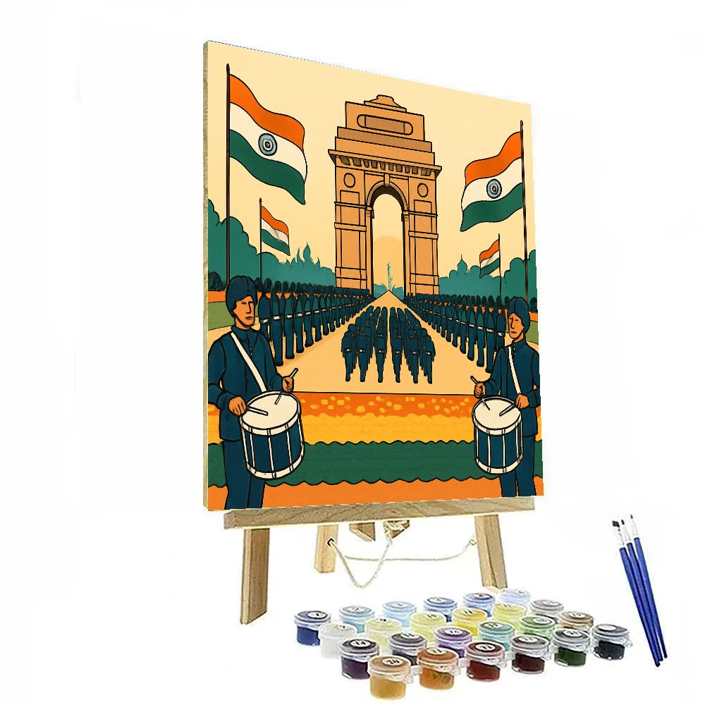 National Kartavya Path Parade At Sunrise paint by color