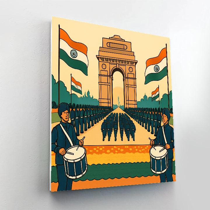 National Kartavya Path Parade At Sunrise paint by color