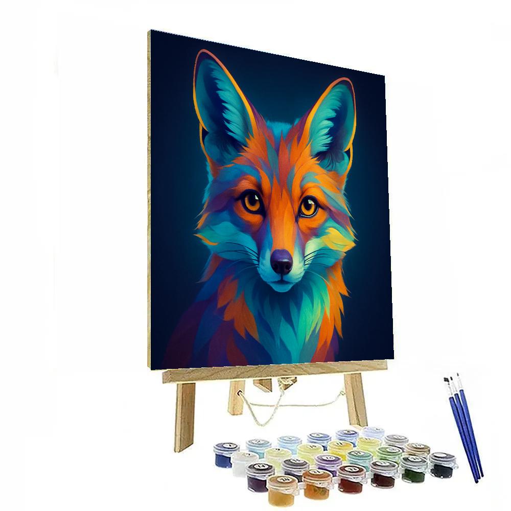Iridescent Harbor Fox paint by numbers