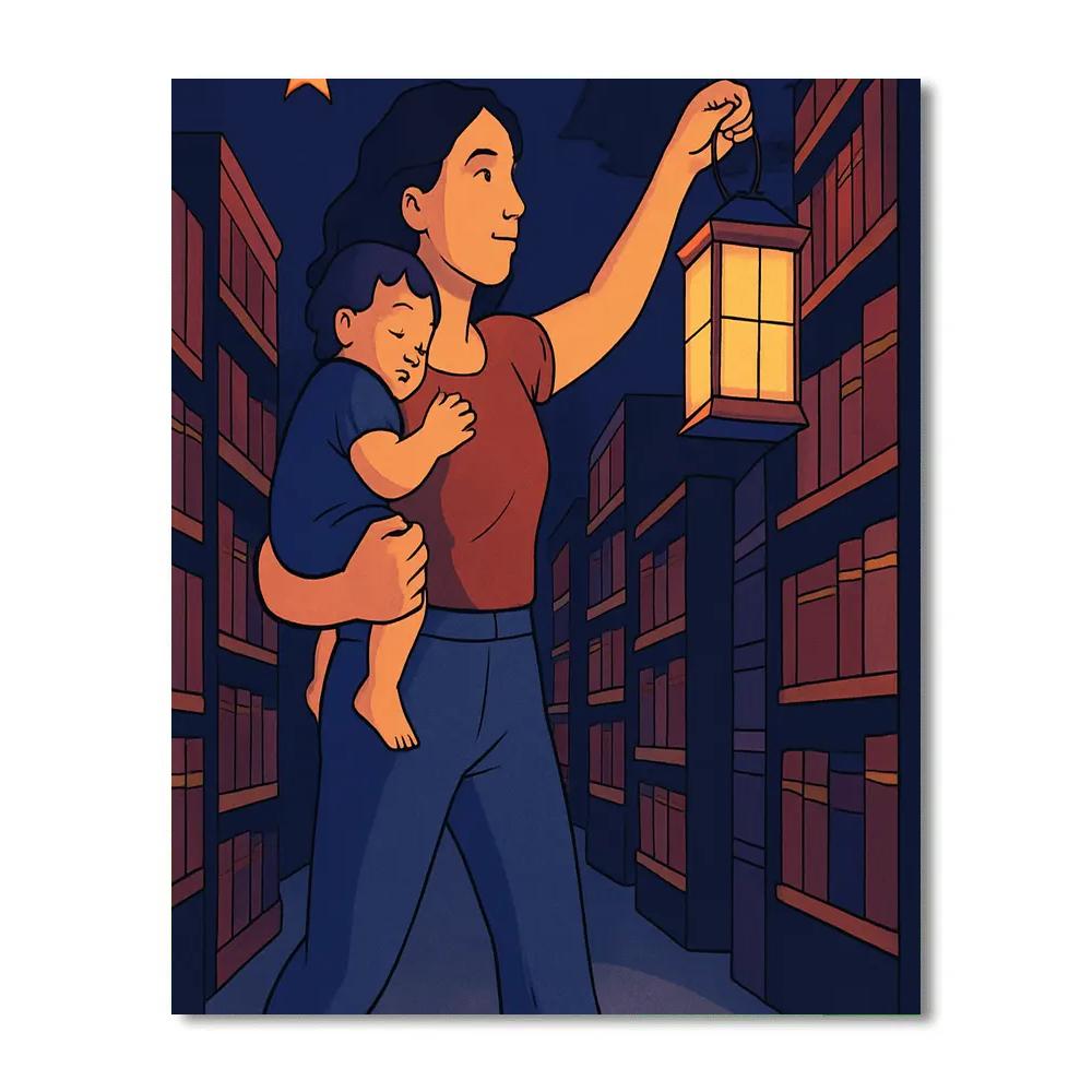 Library Lanterns Of Motherly Courage Paint by numbers kits