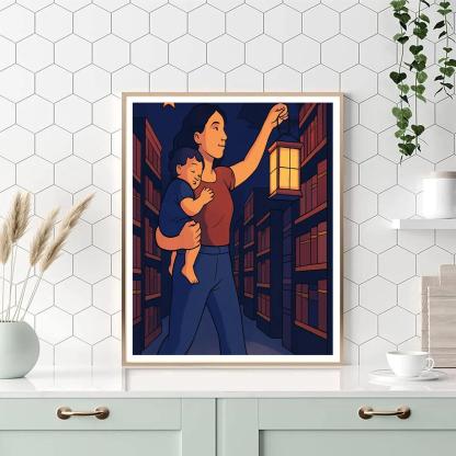 Library Lanterns Of Motherly Courage Paint by numbers kits