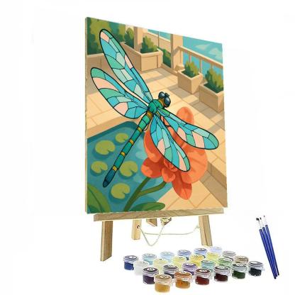 Orchid Terrace With Dragonfly Light paint by number
