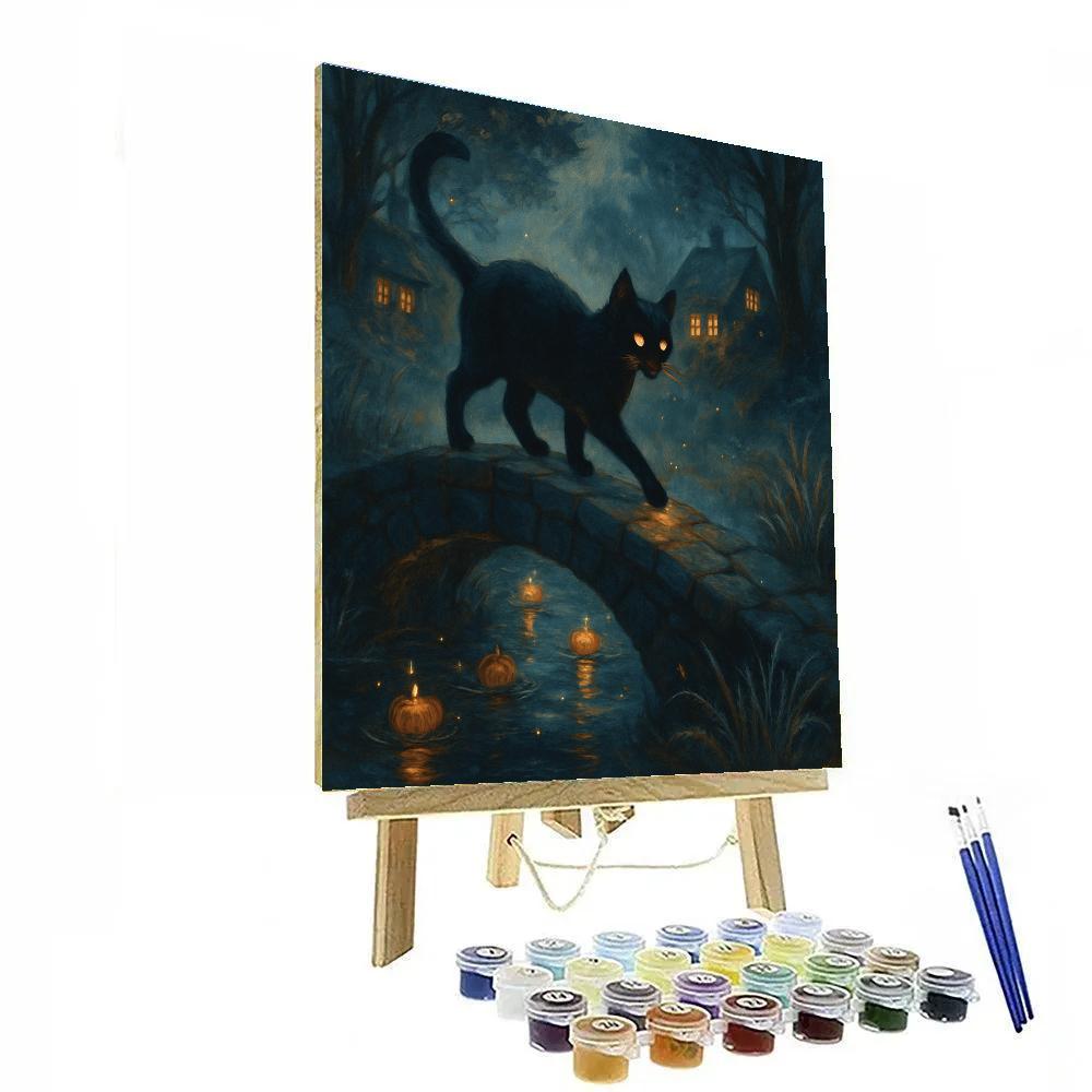 The Black Cat Bridge Over Starry Creek painting number kit