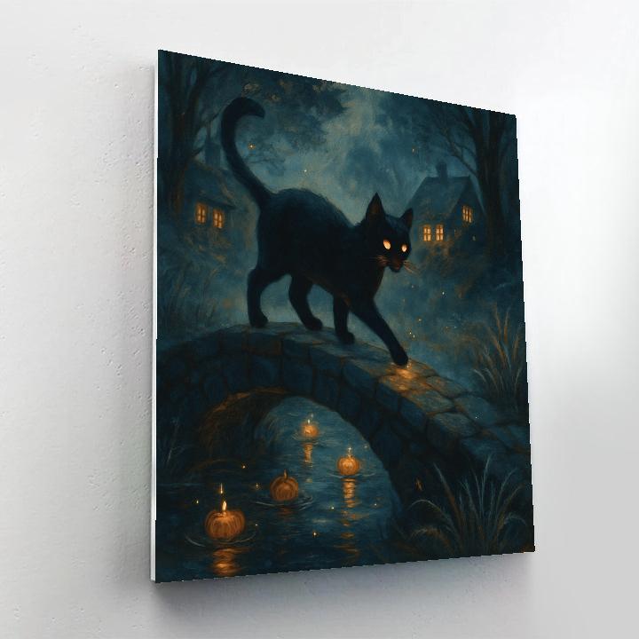 The Black Cat Bridge Over Starry Creek painting number kit
