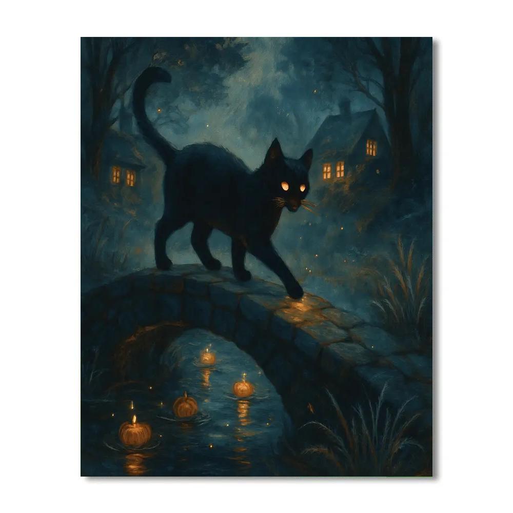 The Black Cat Bridge Over Starry Creek painting number kit