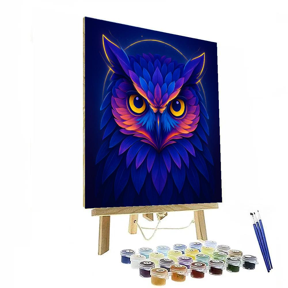 Celestial Bloom Owl DIY paint by numbers
