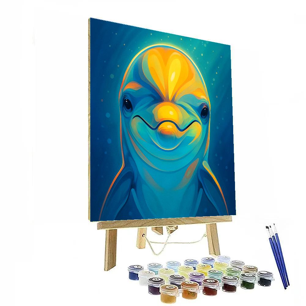 Golden Tide Dolphin Painting by numbers kit