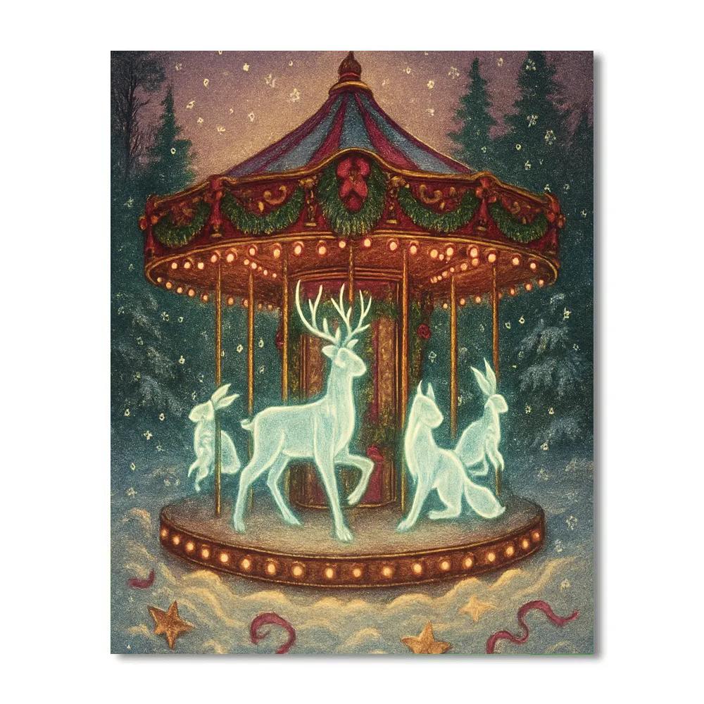 Winter Carousel Of Woodland Spirits DIY paint by numbers