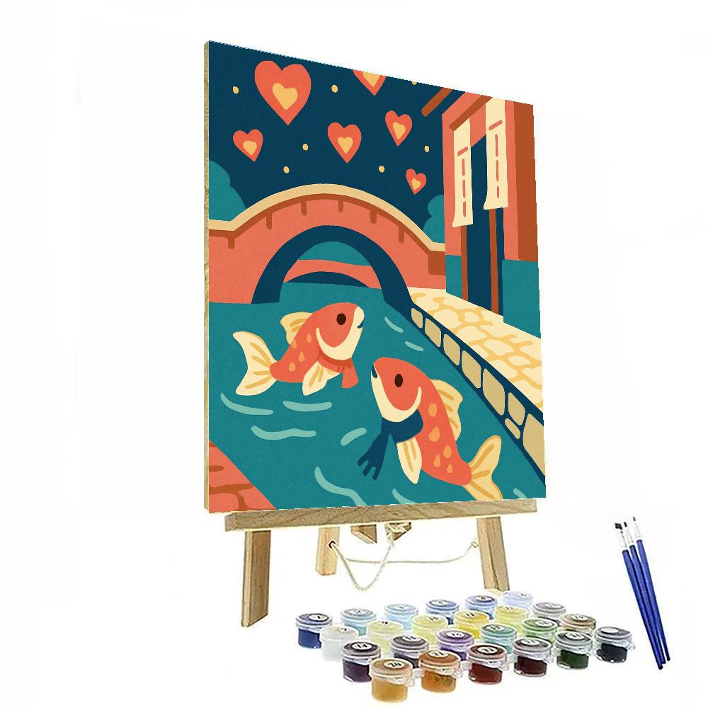 Lantern Parade With Valentines Day Koi paint by numbers