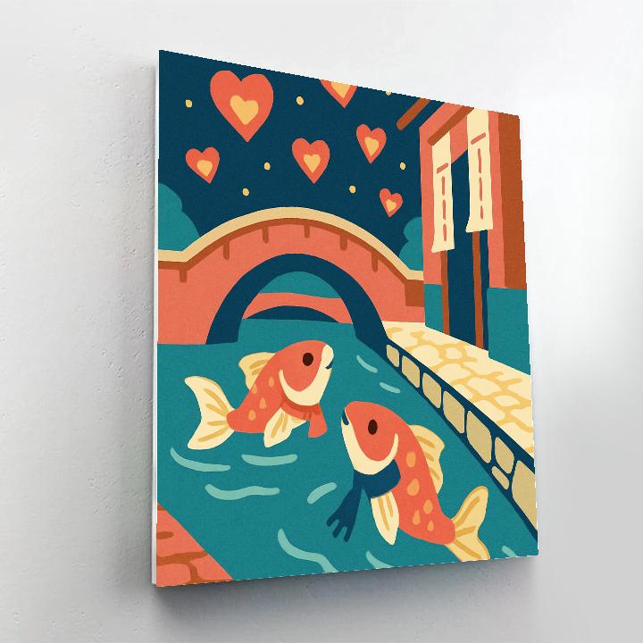 Lantern Parade With Valentines Day Koi paint by numbers