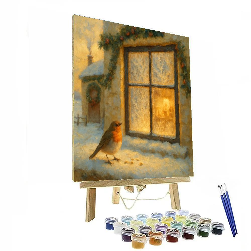 Frosted Farmhouse Bakery Window Glow DIY paint by numbers