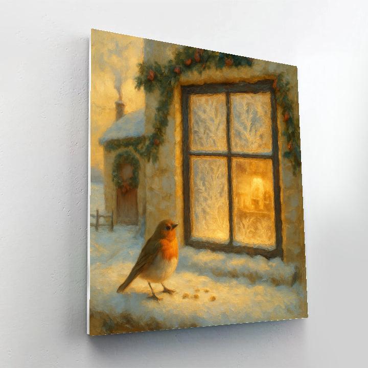 Frosted Farmhouse Bakery Window Glow DIY paint by numbers