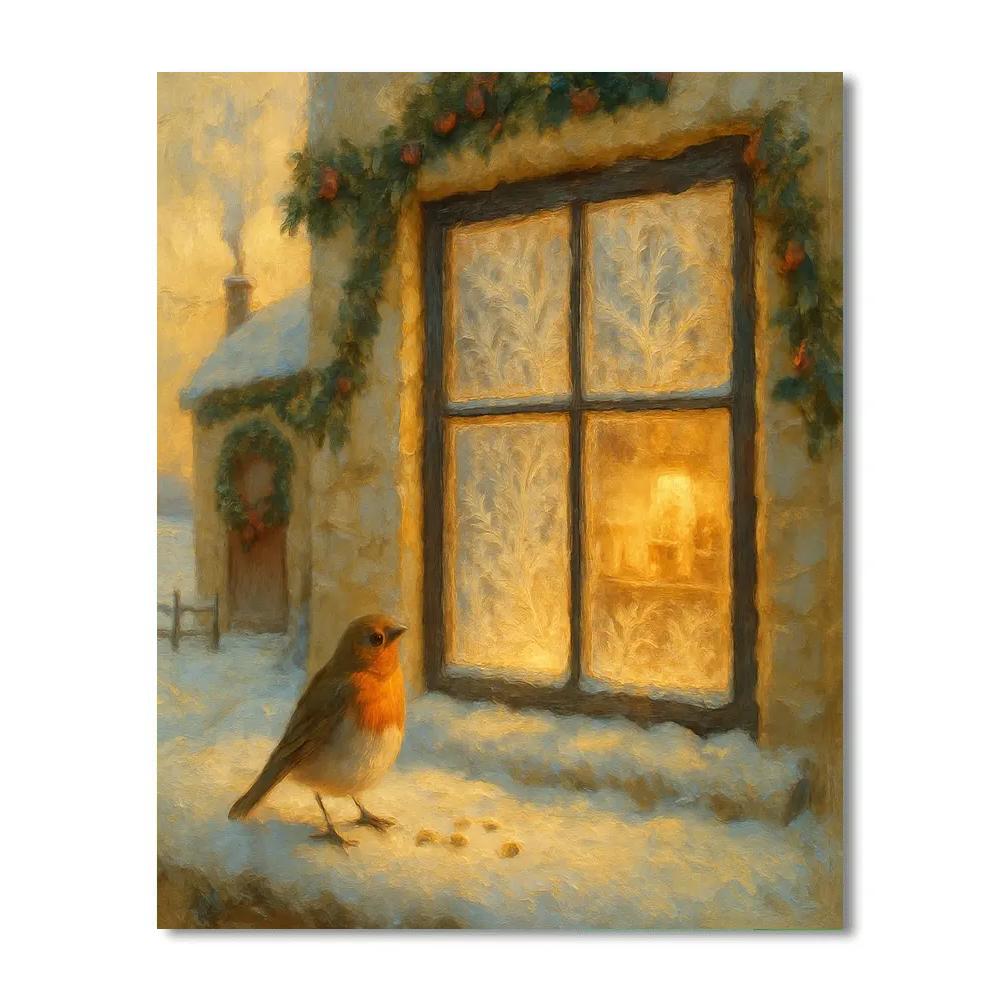 Frosted Farmhouse Bakery Window Glow DIY paint by numbers