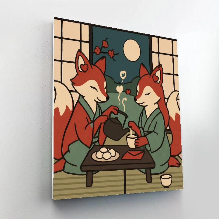 Valentines Day Tea Ceremony For Two Fox Spirits Number painting