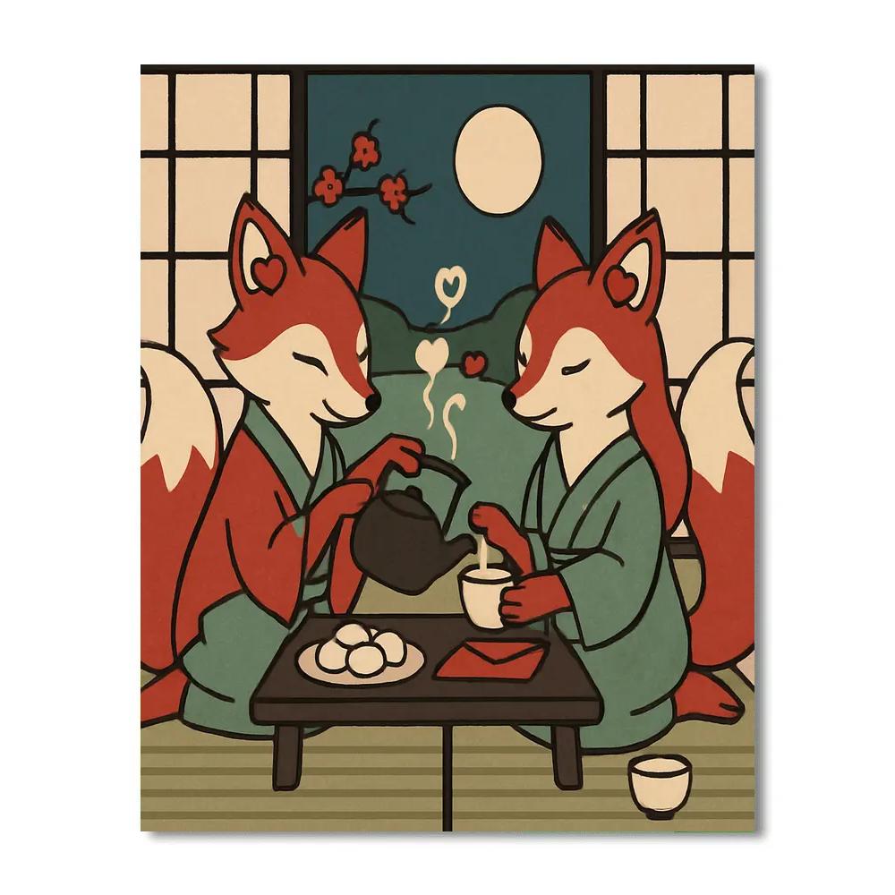 Valentines Day Tea Ceremony For Two Fox Spirits Number painting